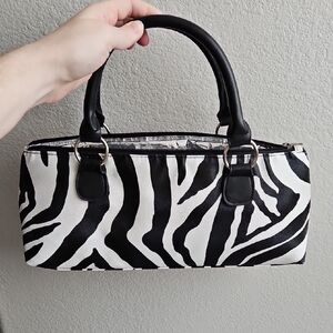 Insulated Black And White Zebra Print Lunch bag